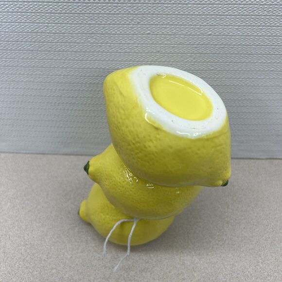 LEMON Ceramic Pottery Bud Vase Figural Yellow 3-D Textured One Design Home - Picture 13 of 17